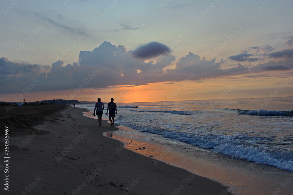Two Walkers on the beach Two Walkers on the beach