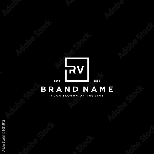letter RV logo design vector