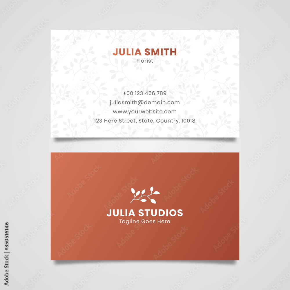 Floral Minimal Clean Elegant Business Card Template Design Floral Minimal Clean Elegant Business Card Template Design