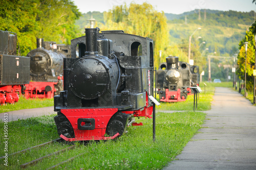 Resita, Romania - Steam locomotive at the Locomotives Museum. The museum displays locomotives produced at Resita.