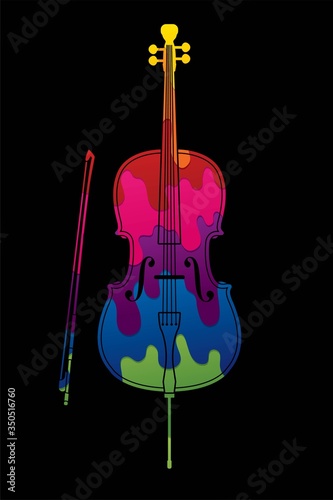 Cello instrument cartoon music graphic vector