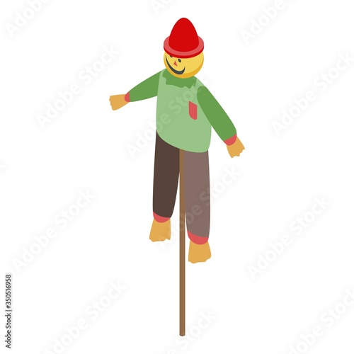 Smiling scarecrow icon. Isometric of smiling scarecrow vector icon for web design isolated on white background