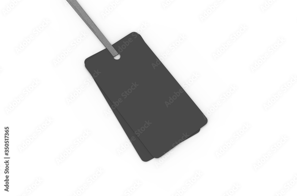 Fototapeta premium Blank plastic travel number luggage identifier tag, mock up template on isolated white background, 3d illustration