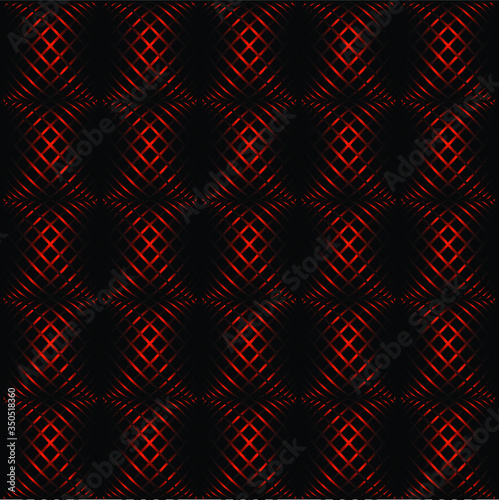 Vector seamless pattern with red metallic mesh