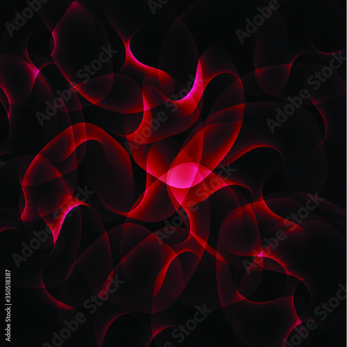 Abstract vector backround with beautiful red transparent clouds of smoke