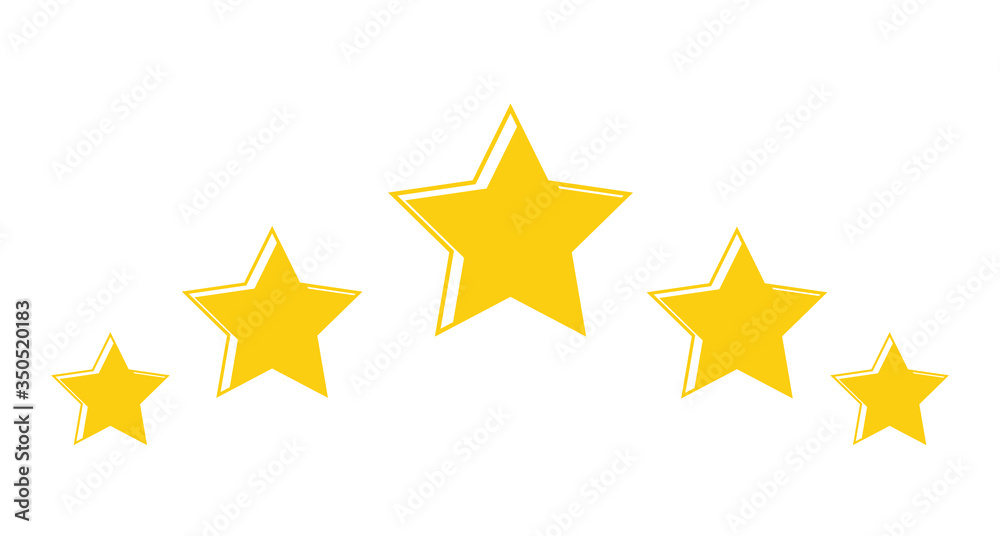 Stars rating icon set. Gold star icon set isolated on a white background Stars rating icon set. Gold star icon set isolated on a white background