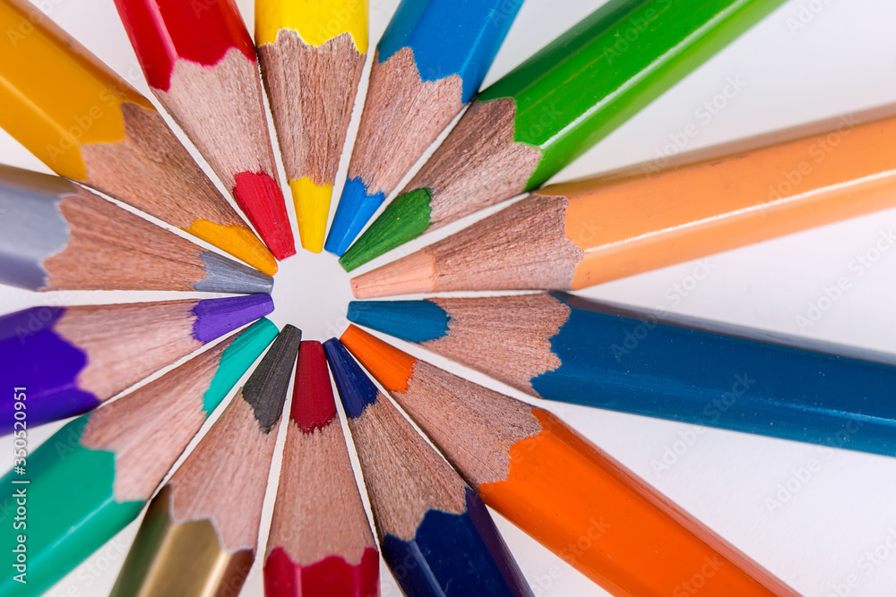 Fototapeta premium Set of colored pencils for drawing