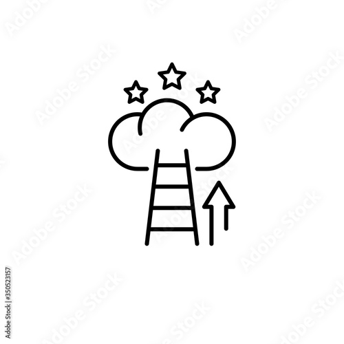 Motivation icon. Challenge and goal, success symbol. Career growth logo. Outline design editable stroke. For yuor design. Stock - Vector illustration.