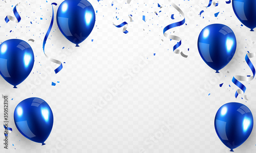 Helium balloon, realistic blue 3D design For decorating festivals, festivals-parties.