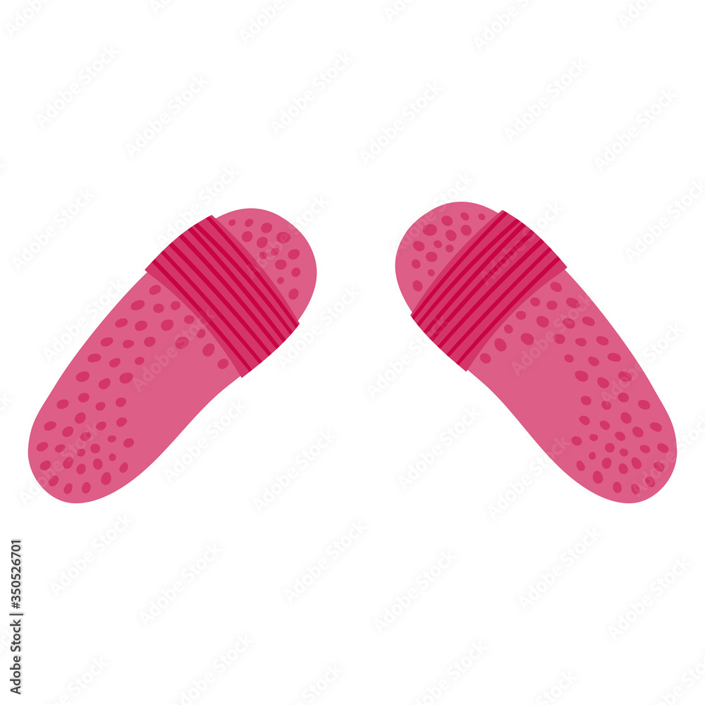 Pink applicator slippers for massage and self-massage. Vector illustration. Pink applicator slippers for massage and self-massage. Vector illustration.