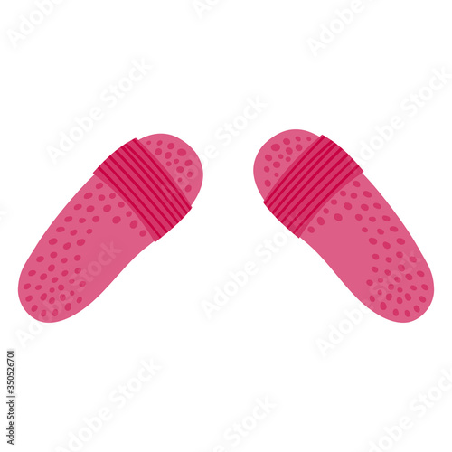 Pink applicator slippers for massage and self-massage. Vector illustration.
