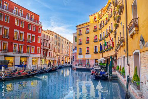 Gondolas on the Bacino Orseolo in Venice