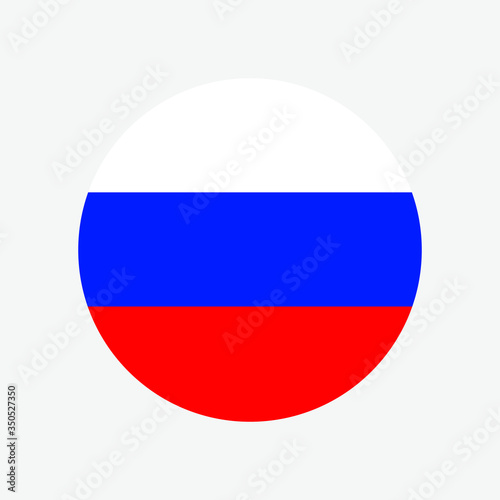 button Russia flag vector illustration isolated. Circle flag of Russian federation symbol. 
