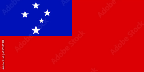 Western Samoa flag isolated vector illustration in official colors and Proportion Correctly. 