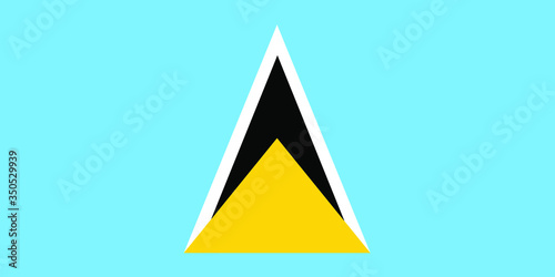 Saint Lucia flag vector illustration. Caribbean state, country in Central America.