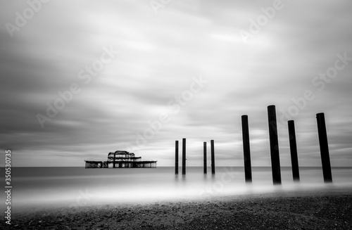 slow shutter speed image of the ruined brighton pier photo