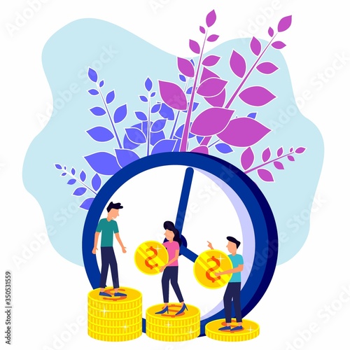 Time is money, business, and finance. Time management. Payment day, hour and money vector illustration-vector.