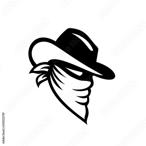 Bandit Wearing Mask Black and White