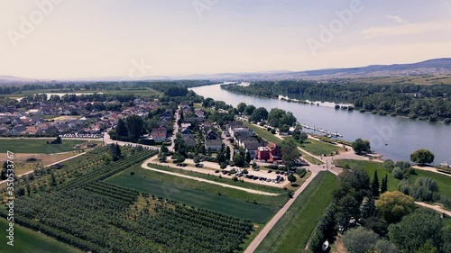 Rhine River Village Aerial Shot