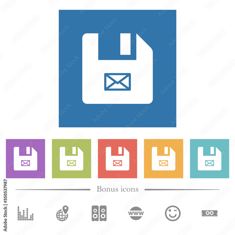 Message file flat white icons in square backgrounds Message file flat white icons in square backgrounds