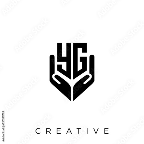 yg shield hand logo design vector icon