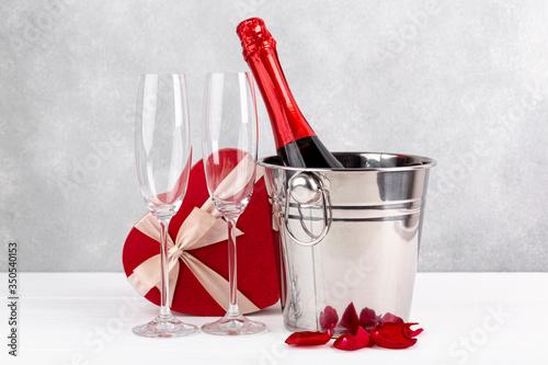 Arrangement for valentine's day dinner on table