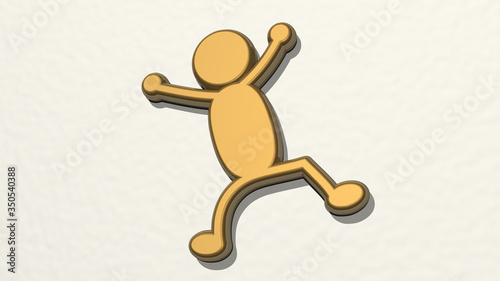 Fotografia ANT MAN JUMPING IN JOY on the wall