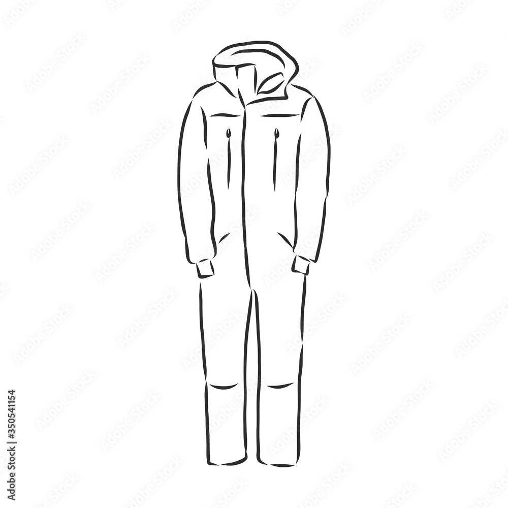 Vector illustration of men's overall. men's overalls vector sketch illustration