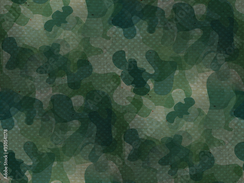 Paper texture with military camouflage pattern. Seamless background. 