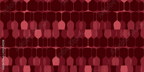 Wine glasses seamless pattern. Flat transparent silhouettes on a dark background. Design element for liquor shop, web banner, texture for wine tasting, wallpaper for menu, wine list, vineyard.
