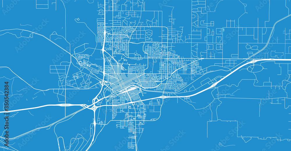 Urban vector city map of Cheyenne, USA. Wyoming state capital