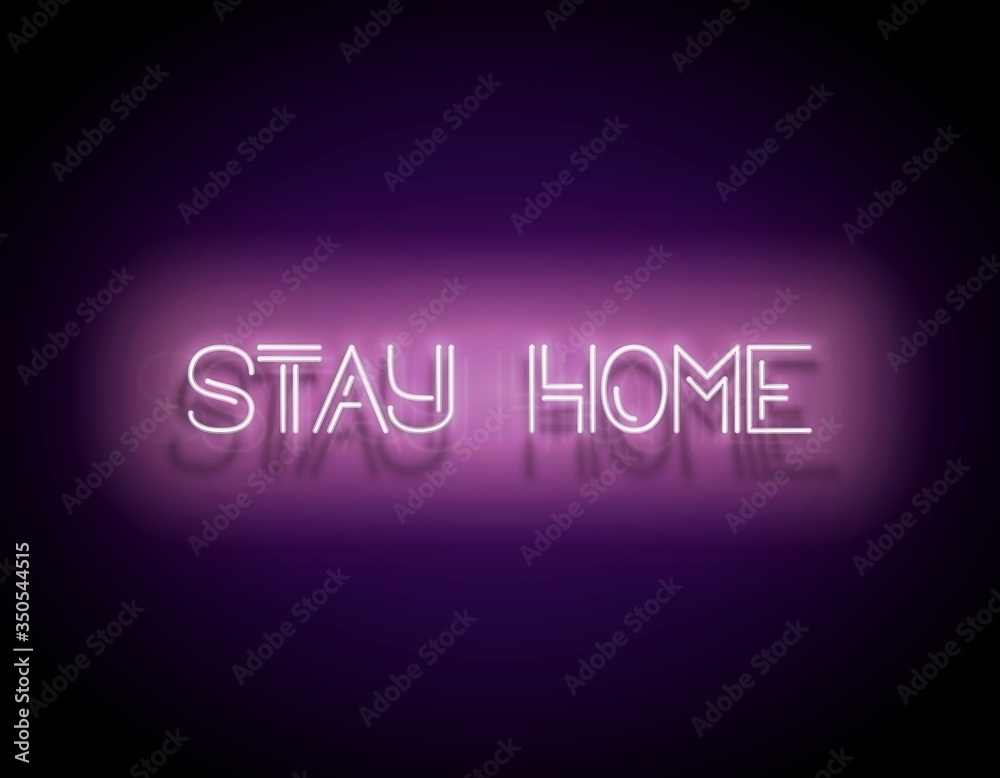 Glow Signboard with Stay Home Inscription