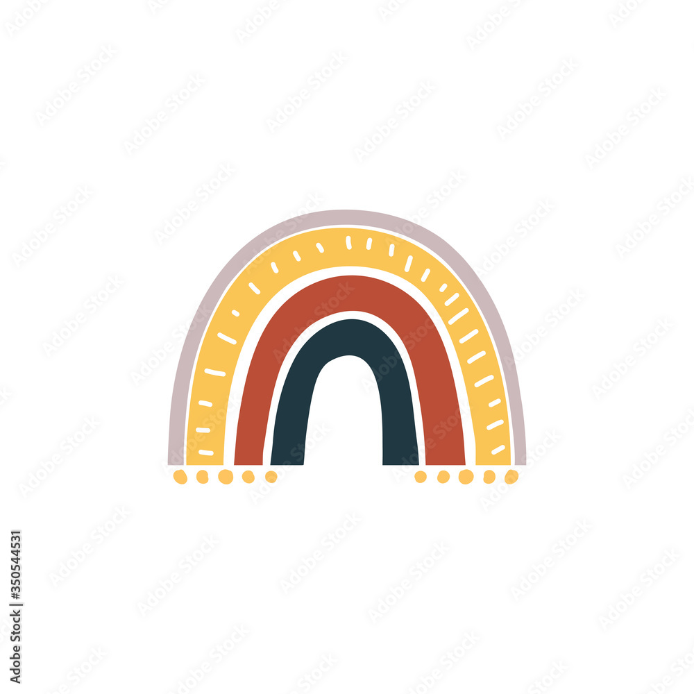 Set of baby rainbows in white background. Vector Illustration. Nursery pattern in hand drawn scandinavian style. Illustrations for invitation, child, wrapping and textile. Set of baby rainbows in white background. Vector Illustration. Nursery pattern in hand drawn scandinavian style. Illustrations for invitation, child, wrapping and textile.