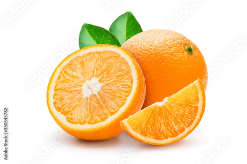 Group of Orange fruits on white background. Commercial image isolated with clipping path.