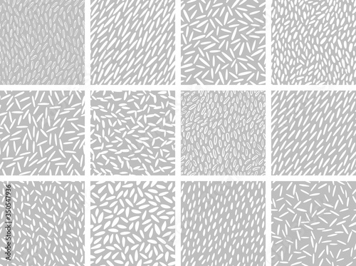12 rice textures, vector set of seamless patterns