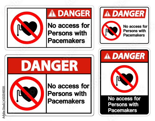 Danger No Access For Persons With Pacemaker Symbol Sign On White Background