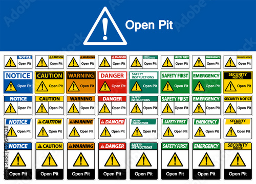 Open Pit Sign Isolate On White Background,Vector Illustration EPS.10