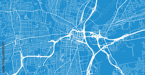 Urban vector city map of Hartford, USA. Connecticut state capital