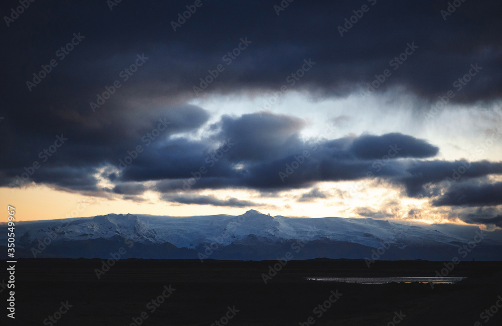 rainy clouds over mountains