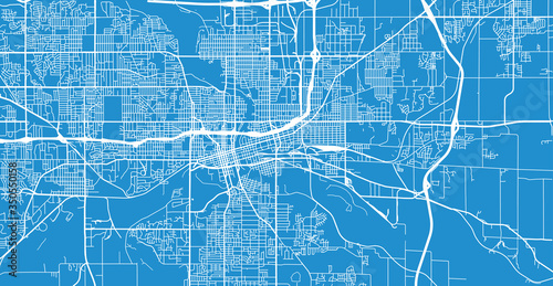 Urban vector city map of Des Moines, USA. Iowa state capital
