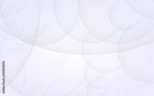 Abstract white background. Backdrop with light transparent bubbles. 3D illustration