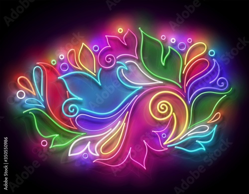 Glow Abstract Ornament in Paisley Style