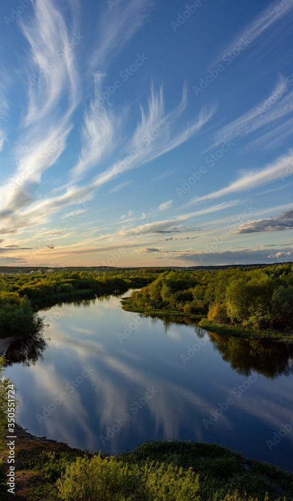 sunset and river sunset and river