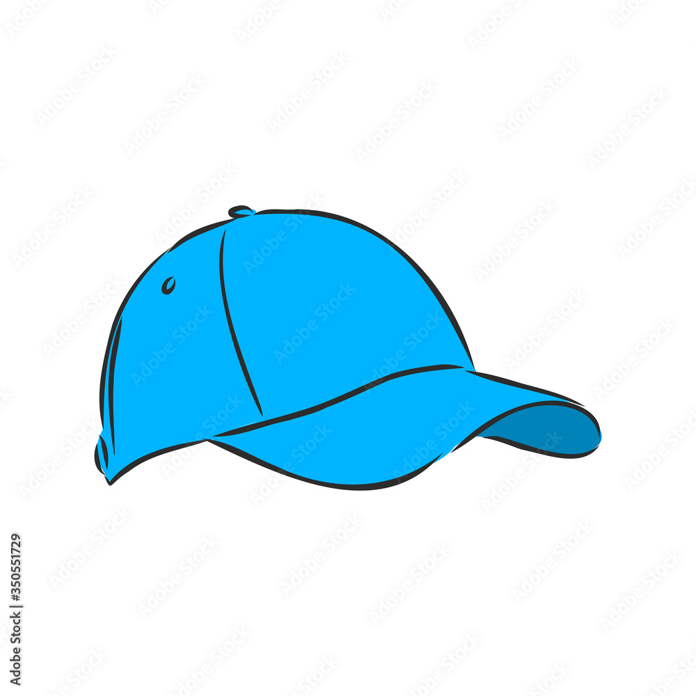 Vector illustration of baseball cap , cap, vector sketch illustration Vector illustration of baseball cap , cap, vector sketch illustration