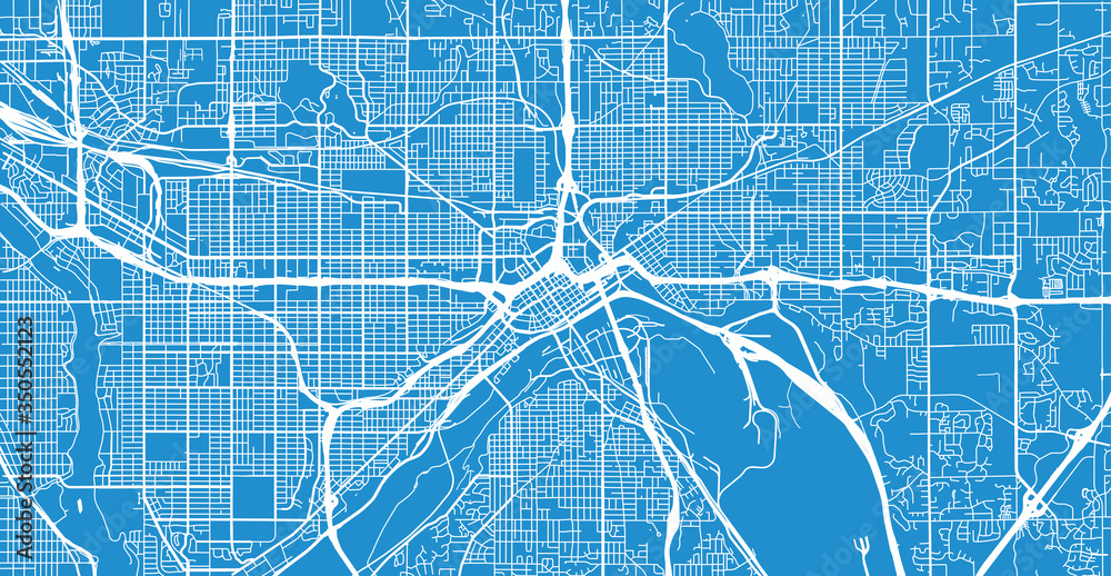 Naklejka premium Urban vector city map of St Paul, USA. Minnesota state capital
