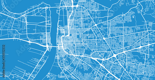 Urban vector city map of Baton Rouge, USA. Louisiana state capital