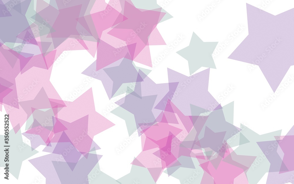 Multicolored translucent stars on a white background. Red tones. 3D illustration Multicolored translucent stars on a white background. Red tones. 3D illustration