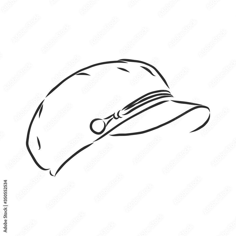 Fototapeta premium Vector illustration of baseball cap , cap, vector sketch illustration