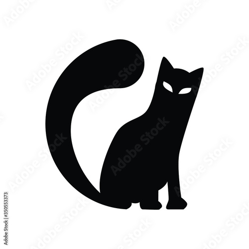 Wallpaper Mural Silhouette black cat icon. Vector logo template Torontodigital.ca