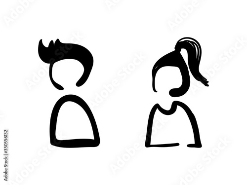 Man and woman icon avatar profile picture. Vector illustration